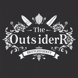 An intricate black and white logo design featuring the text "The OutsideR" prominently in a decorative, vintage style