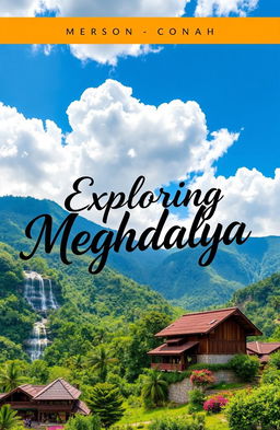 A visually stunning cover for a Meghalaya project, featuring the breathtaking landscapes of Meghalaya, India