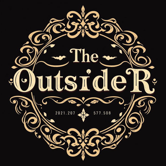 A detailed vintage logo design for a woodworking shop featuring the text "The OutsideR" in an ornate Victorian-style font