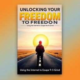 A captivating book cover design for "Unlocking Your Path to Freedom: Using the Internet to Escape the 9-5 Grind"