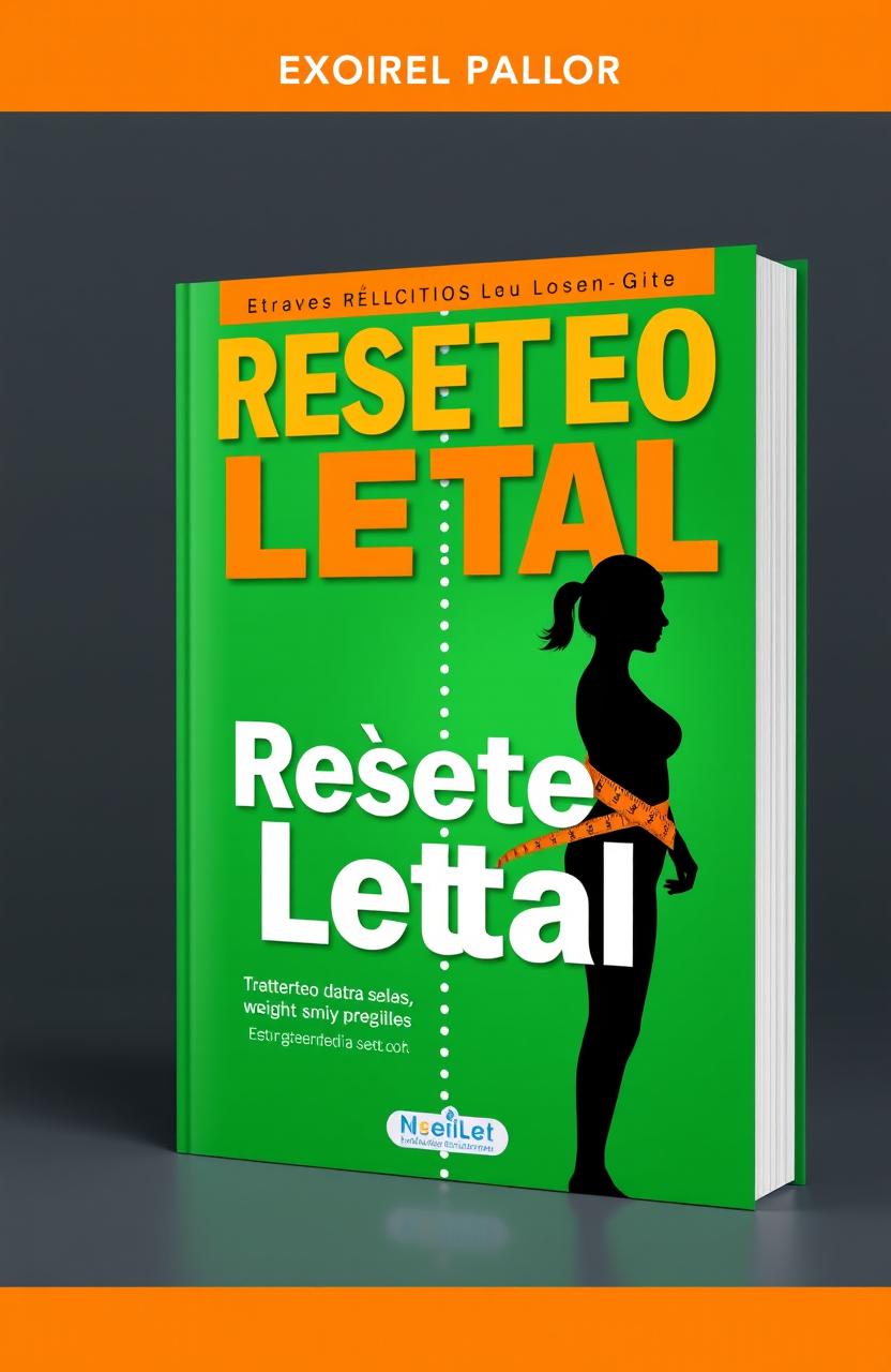 A book cover design for a weight loss guide titled 'Reseteo Letal'