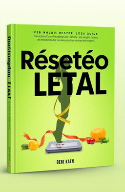 A book cover design for a weight loss guide titled 'Reseteo Letal'