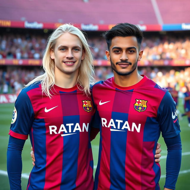 A 22-year-old pale football player with long pale hair, pale skin, and striking blue eyes