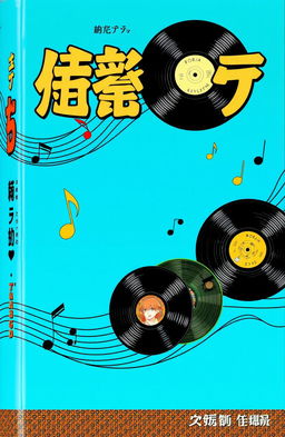 A visually striking book cover featuring a vibrant color palette dominated by blue with a subtle hint of green, embodying a Japanese manga aesthetic