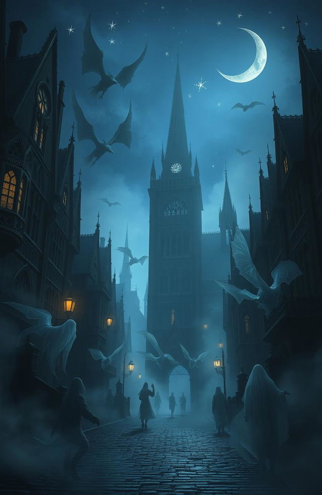 A dark, enchanting city filled with wraiths, shrouded in mist and shadows