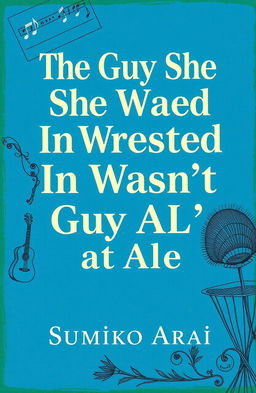 A book cover design featuring a rich color blue with a subtle hint of green, embodying a Japanese manga aesthetic