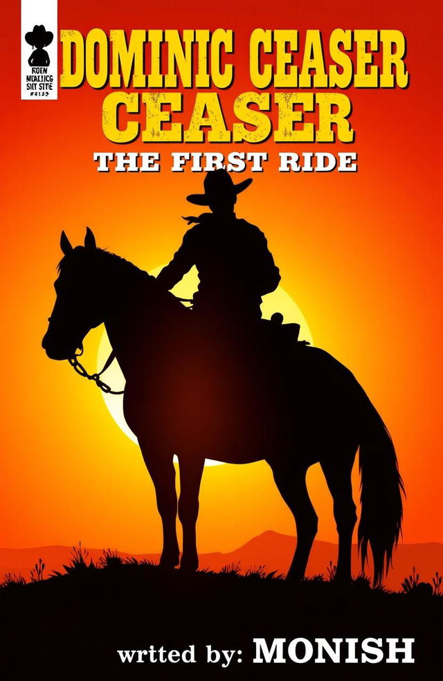 A comic book cover featuring a cowboy named Dominic Ceaser sitting on a horse