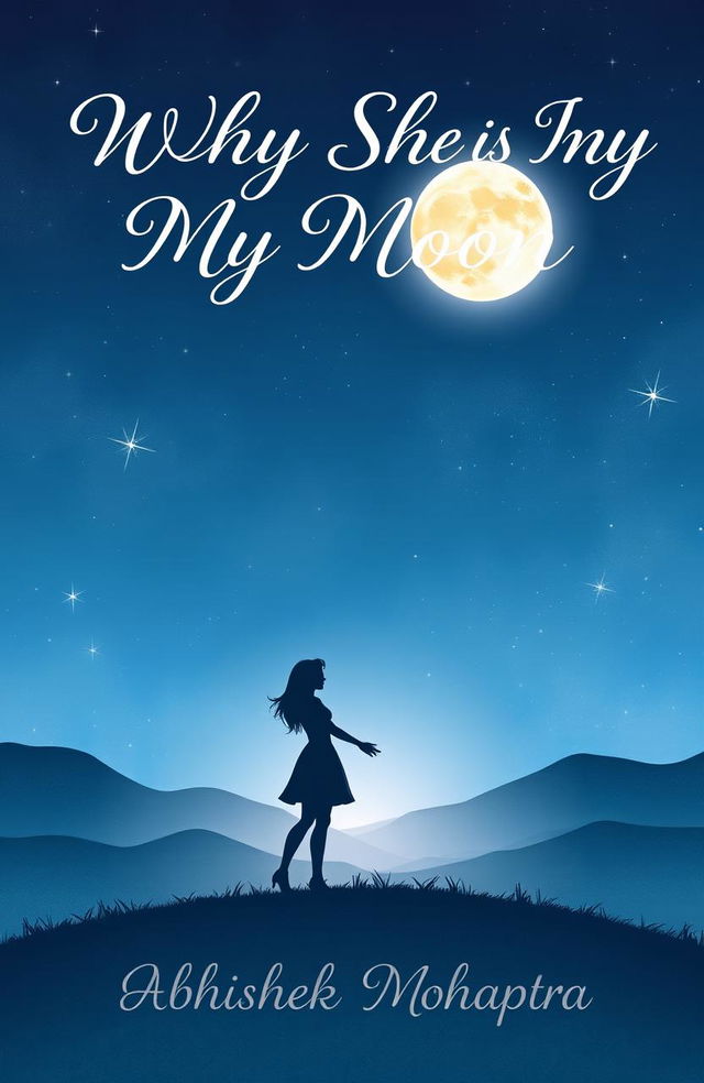 A beautifully illustrated book cover for the title 'WHY SHE IS MY MOON' by Abhishek Mohapatra