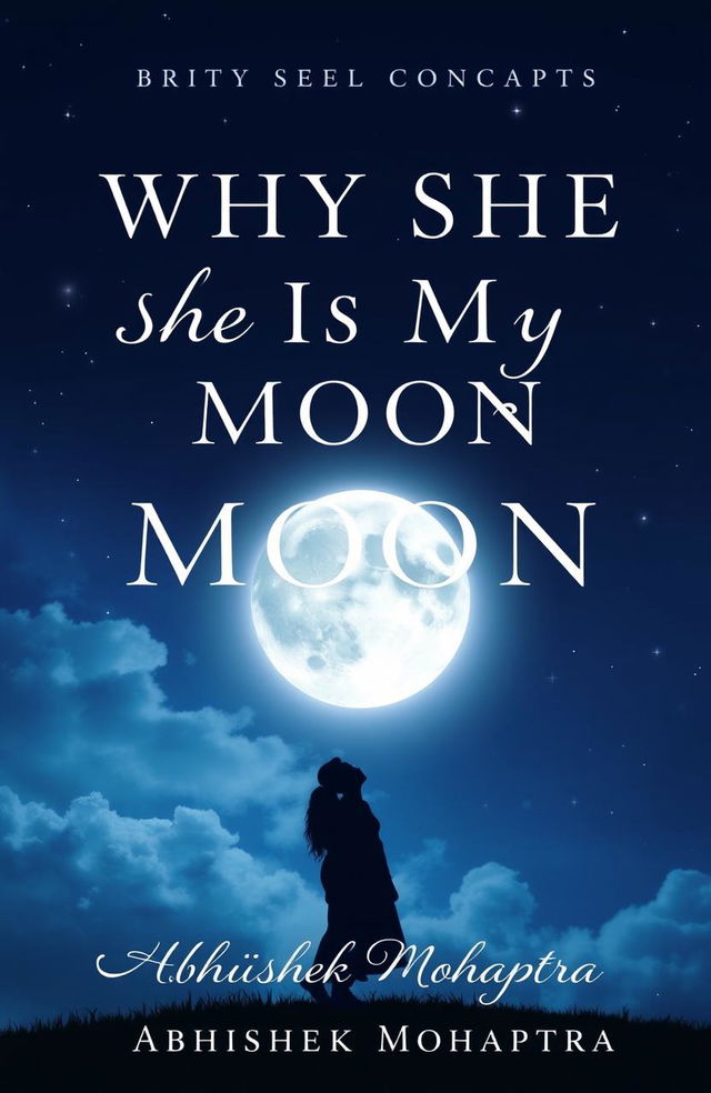 A captivating book cover design for 'WHY SHE IS MY MOON' by Abhishek Mohapatra