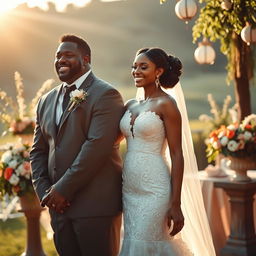 A wedding scene featuring a couple