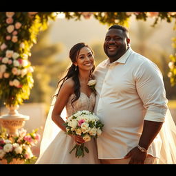 A wedding scene featuring a couple