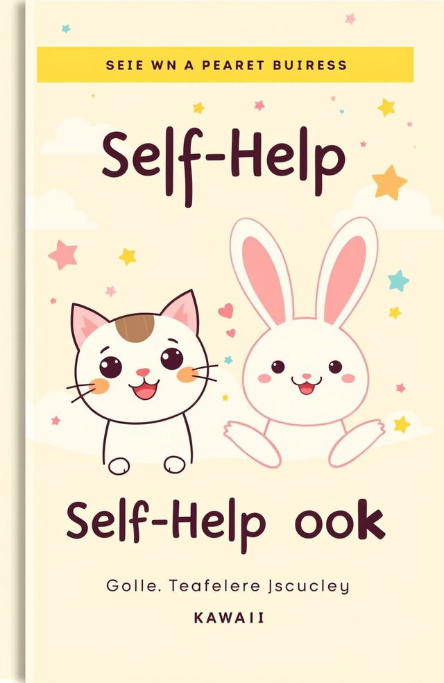 A kawaii-style cover for a self-help book, featuring a pastel color palette