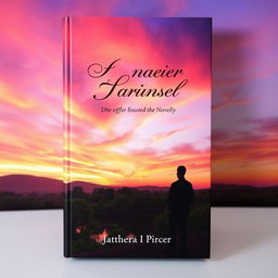 A visually stunning book cover featuring a serene landscape at sunset