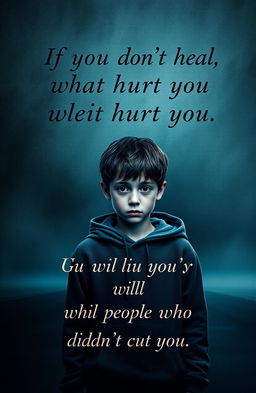 A visually striking cover for a book featuring the phrase 'If you don’t heal what hurt you, you will bleed on people who didn’t cut you