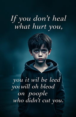 A visually striking cover for a book featuring the phrase 'If you don’t heal what hurt you, you will bleed on people who didn’t cut you