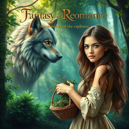 A captivating book cover design for a fantasy romance novel