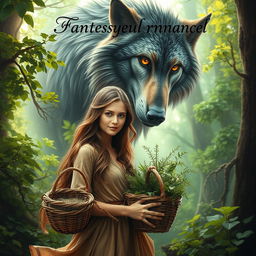 A captivating book cover design for a fantasy romance novel