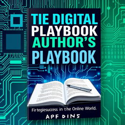 A dynamic and visually appealing book cover for "The Digital Author's Playbook