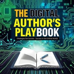 A dynamic and visually appealing book cover for "The Digital Author's Playbook