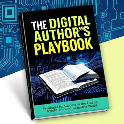 A dynamic and visually appealing book cover for "The Digital Author's Playbook