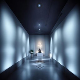 A serene and peaceful setting with a spiritual ambiance. It is filled with soft ambient lighting, spiritual symbols, and an all-encompassing peaceful aura.