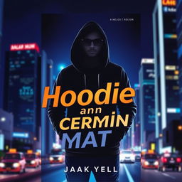 A visually striking book cover for a novel titled 'Hoodie dan Cermin Mata'