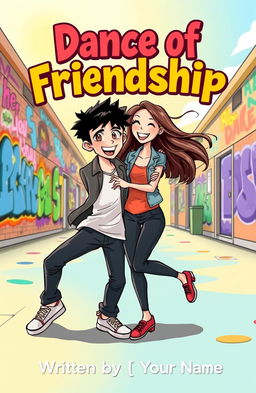 A vibrant cover illustration featuring Denny, a teenage boy with short black hair and a confident smile, alongside Lily, a teenage girl with flowing brown hair and a joyful expression