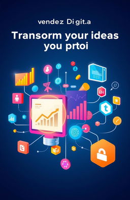 Vendez Digital: Transform your ideas into profits, showcasing a dynamic and modern digital marketplace concept