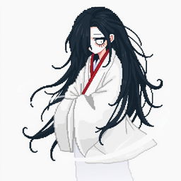 A 64x64 pixel art representation of a Japanese Yūrei man yokai