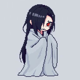 A 32x32 pixel art representation of a Japanese Yūrei male yokai