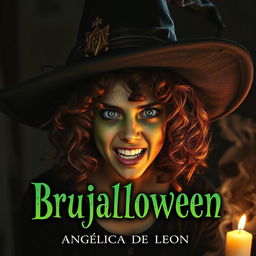 A teenage witch with a burnt face and a terrifying expression