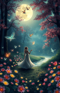 A whimsical and enchanting scene inspired by Shakespeare’s "A Midsummer Night's Dream"