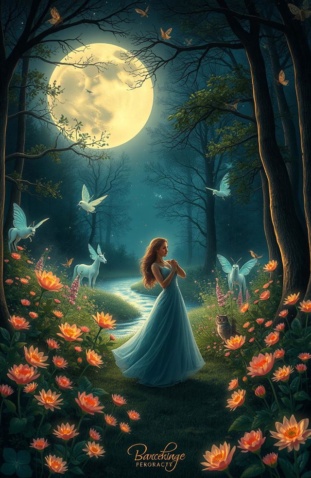 A whimsical and enchanting scene inspired by Shakespeare’s "A Midsummer Night's Dream"