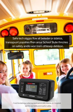 A high-tech device designed for school buses, showcasing its advanced breath detection technology used to ensure the safety of student transport