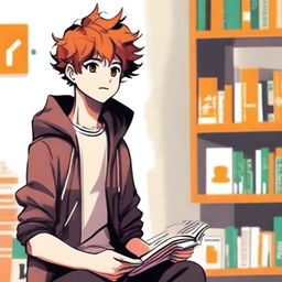 Create an image of a young male character personifying the Wattpad app