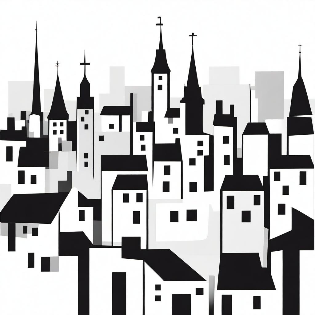 A minimalist, abstract expressionist image of Tallinn cityscape