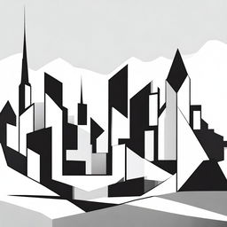 Generate a black and white, minimalist interpretation of Tallinn city's landscape