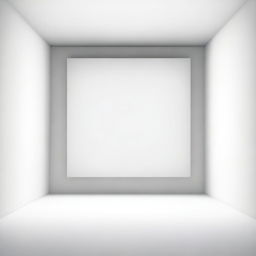 A minimalistic image of an empty display screen radiating soft, pure white light.