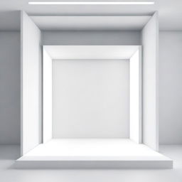 A minimalistic image of an empty display screen radiating soft, pure white light.