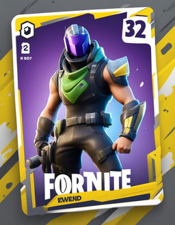 32k HD product photo of a Fortnite trading card featuring a popular game character.