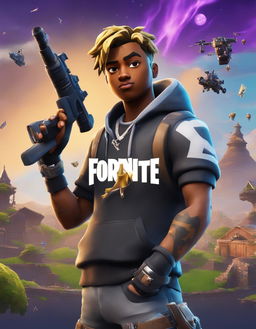 Fortnite-themed poster featuring Juice WRLD in 32k resolution and 200mm size