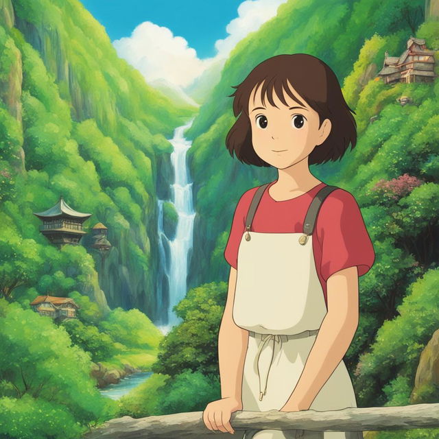 Studio Ghibli-inspired profile picture featuring a young girl in a lush landscape with meticulous details.