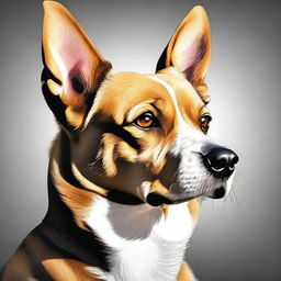 Generate a digital painting masterpiece of an extremely detailed, high quality dog