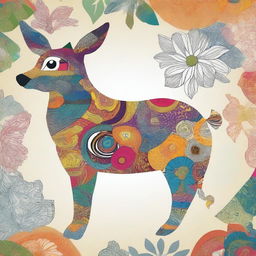 Generate an image of various animals, each adorned with intricately unique and colorful patterns