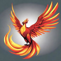 Generate a comics-styled illustration of a tiny, fiery phoenix.