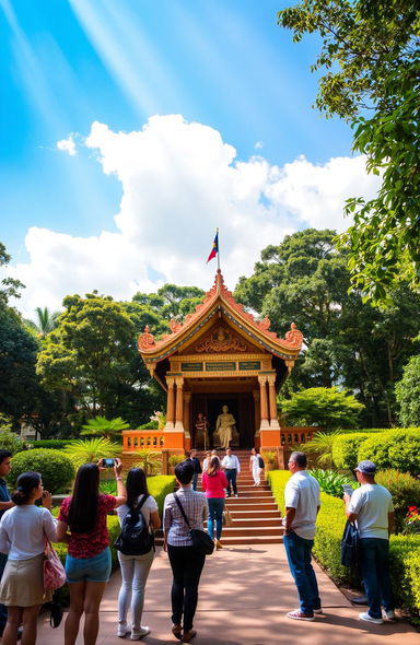 A serene and inviting scene showcasing the shrine of Dr