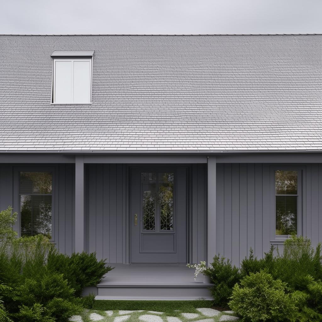 An elegant house painted in a sleek, modern shade of grey.