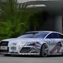 A sophisticated Audi car with the custom license plate reading 'ARHAM CHAUDARY'.