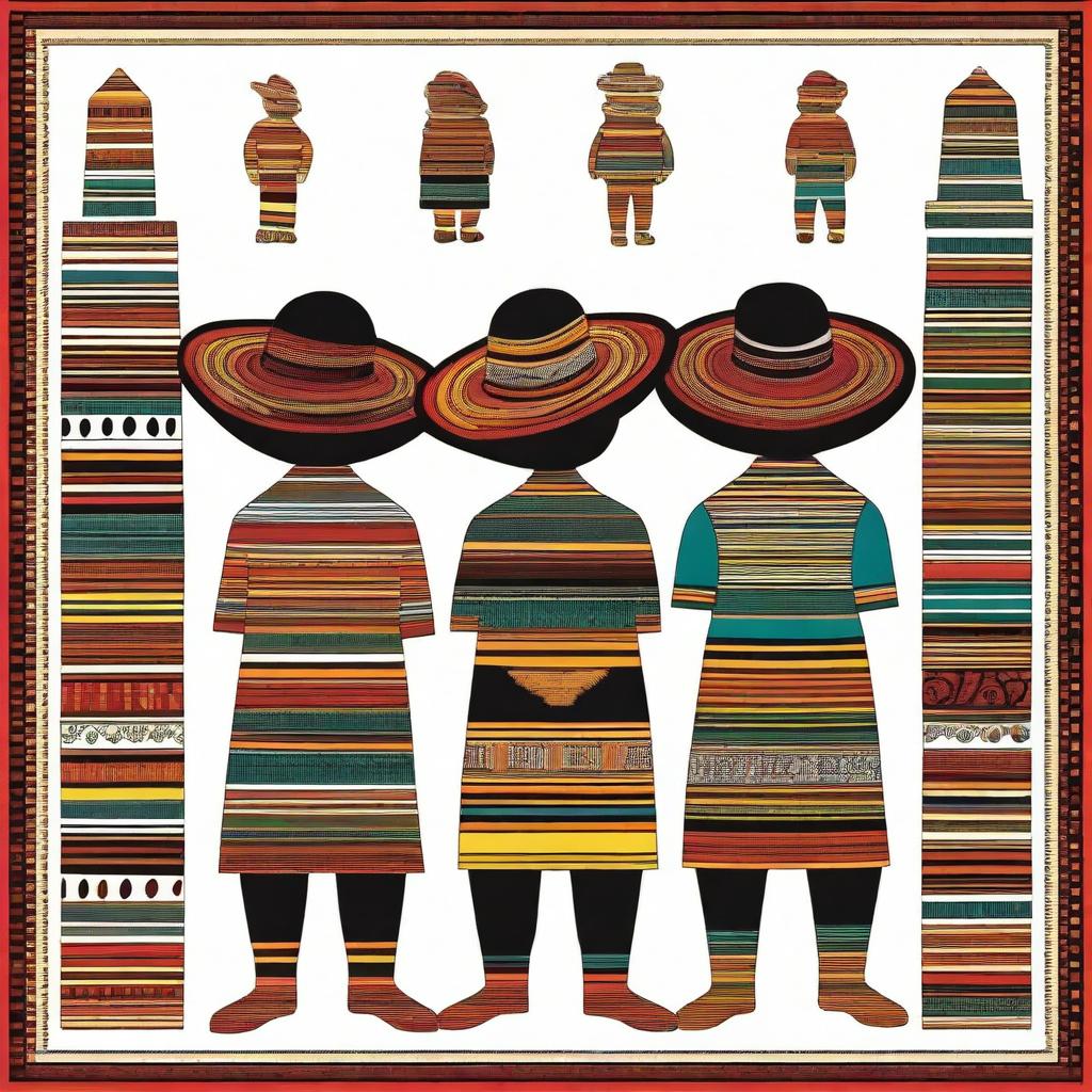 Pattern design illustrating typical attire from the Western region of Guatemala.