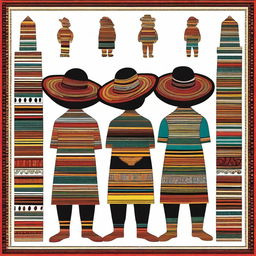 Pattern design illustrating typical attire from the Western region of Guatemala.